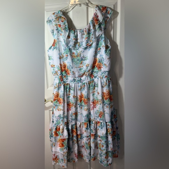 Denim 24/7 Sleeveless Floral Lined Dress Sz 22W - Picture 10 of 10